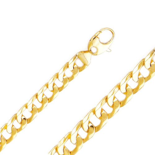 14k Yellow Gold Hand Made Chain 9.8mm Wide And 24 Inches