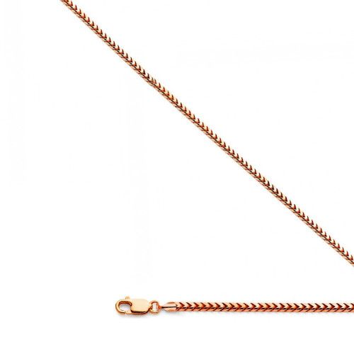 14k Rose Gold Franco Chain 1.9mm 16 Inches