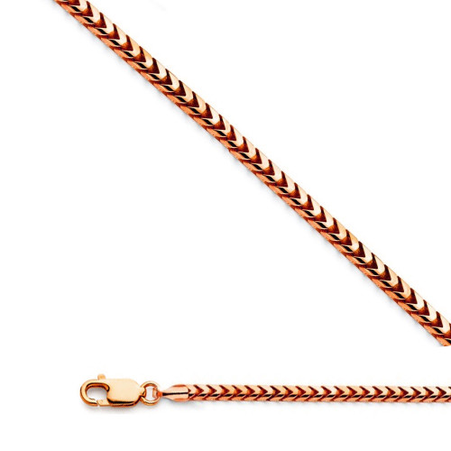 14k Rose Gold Franco Chain 4.3mm 30 Inches