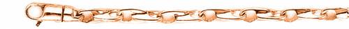 14k Rose Gold 4.8mm Fancy Hand Made Bracelet 8 Inches