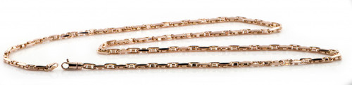 14k Rose Gold 3.2mm Modern Hand Made Chain 30 Inches