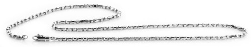 14k White Gold 2.6mm Modern Hand Made Chain 16 Inches