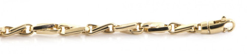 14k Gold 3.8mm Fancy Hand Made Bracelet 7 Inches