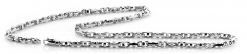 14k White Gold Fancy Hand Made Bracelet 3.9mm 9 Inches