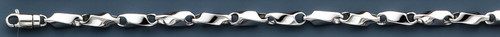 14k White Gold Modern Hand Made Bracelet 4.3mm 8 Inches