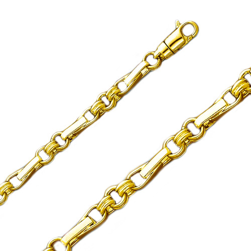 14k Gold Fancy Hand Made Chain 6.1mm 16 Inches