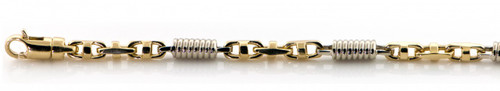 14k  Yellow and White Gold Fancy Hand Made Chain 4.7mm 16 Inches