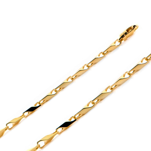 14k Gold Fancy Hand Made Chain 4.3mm 20 Inches