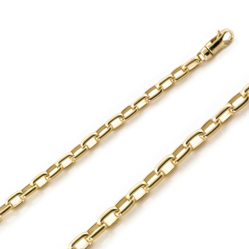 14K Yellow Gold 4.4mm Handmade Rolo Chain 24 Inches