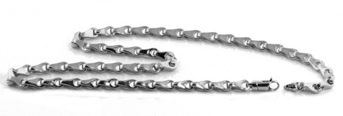 18k White Gold Fancy Hand Made Chain 4.9mm 24 Inches