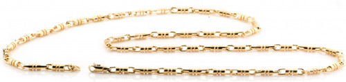 18k Gold Fancy Hand Made Chain 3.2mm 28 Inches