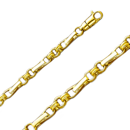 18k Gold Fancy Hand Made Chain 6.1mm 7 Inches