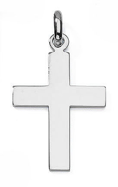 18k White Gold 1 and 5/16 Inch High Cross