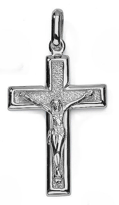 18k White Gold Cross 39mm High