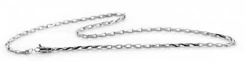14k White Gold 2.6mm Fancy Hand Made Chain 20 Inches