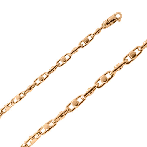 14k Rose Gold 4.1mm Fancy Hand Made Chain 16 Inches