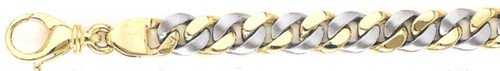 14k Two Tone Hand Made Gold  Bracelet 8.4mm Wide 9"