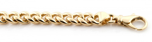 14k Gold Hand Made Bracelet 6.6mm Wide 7 Inches