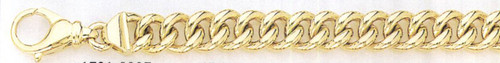 14k Gold Hand Made Bracelet 8.7mm Wide 9 Inches