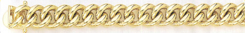 14k Gold Hand Made Bracelet 10.25mm Wide 7 Inches