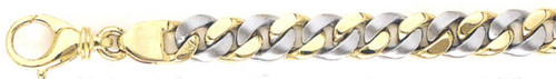 18k Two Tone Hand Made Gold Bracelet 8.4mm Wide 7"