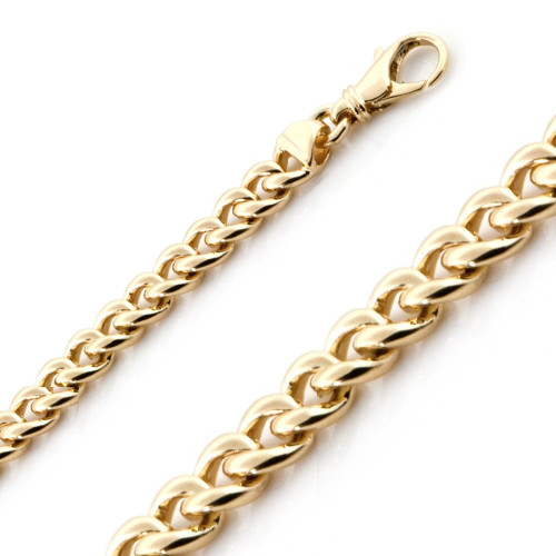 18k Gold Handmade Cuban Link Chain 8.7mm Wide 30 Inches