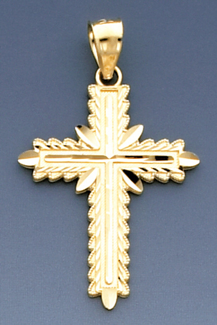 14k Yellow Gold 34.17mm Cross Pendant