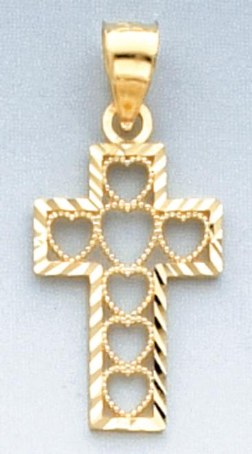 14k Yellow Gold 27.7mm Cross Pendant