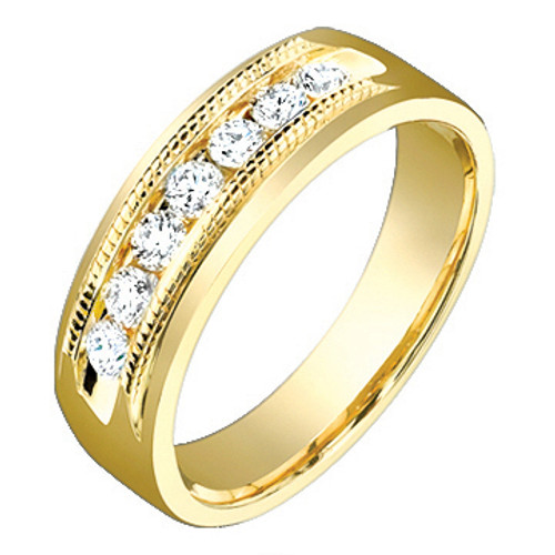 0.35ct Diamond Band On 14k Yellow Gold.