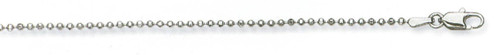 18k White Gold "Nickel Free" 1.8mm Faceted Ball Chain22"