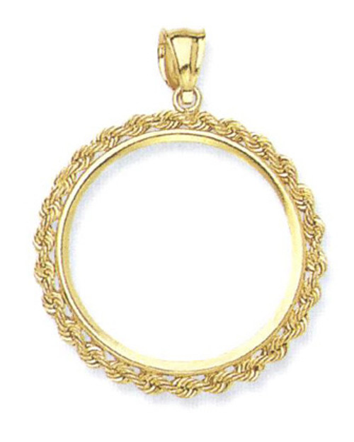 14k Gold 1/10 oz Maple Leaf & Kangaroo Coin Rope  Bezel