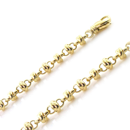 14k Yellow Gold Hand Made Love Knot Chain 5.5mm 26 Inches