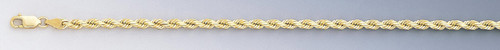 18k Gold 4mm Italian Diamond Cut Rope Chain 30 Inches