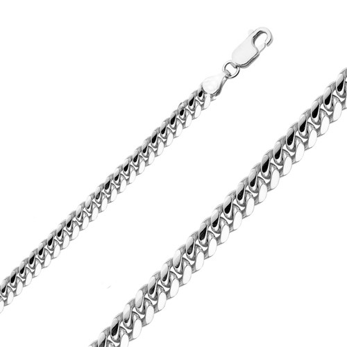 14k White Gold Miami Cuban Chain 7.0mm 18 Inches