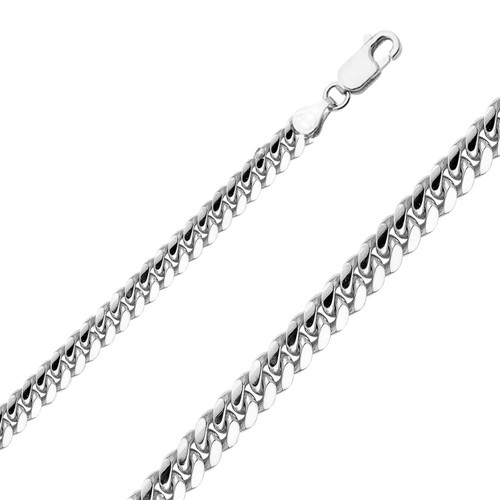 14k White Gold Miami Cuban Chain 8.0mm 16 Inches