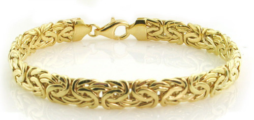 18k Gold 7mm Byzantine Bracelet 8 Inches Sarraf Com