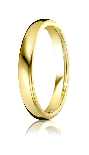 14k Yellow Gold Benchmark Euro Domed Comfort Fit Band 3.5mm.