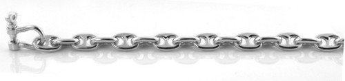 14k White Gold 8mm Solid Puffed Anchor 9 Inches Bracelet
