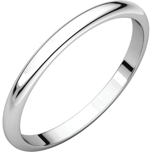 18k White Gold 2mm High Polished Wedding Band