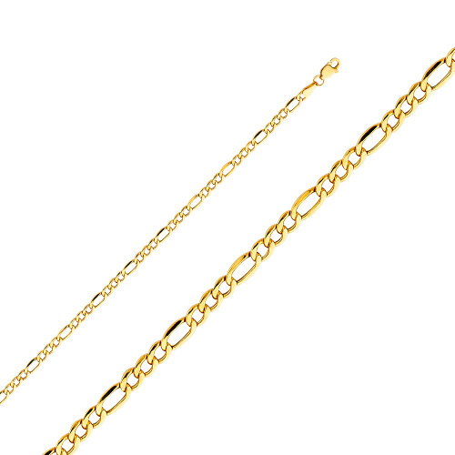 14k Gold 3.0mm  Figaro Hollow Chain 20 Inches