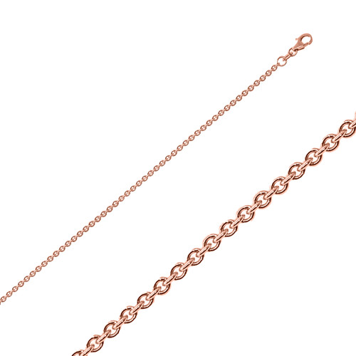 14k Rose Gold Rolo Chain 1.6mm Wide 22 Inches