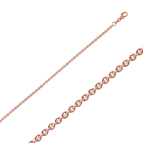 18K Rose Gold Rolo Chain 1.8mm Wide 18 Inches