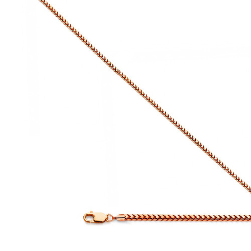 18K Rose Gold 1.25 Mm  Franco Chain 18 Inches