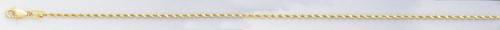 14k Gold 1.0mm Italian Diamond Cut Rope Chain Anklet 10 Inches