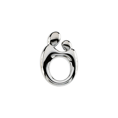 14k White Gold Mother and Child Pendant 14mm high and  10mm wide