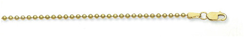 14k Gold Bead Link Chain Anklet, 2.5mm Wide 11 Inches