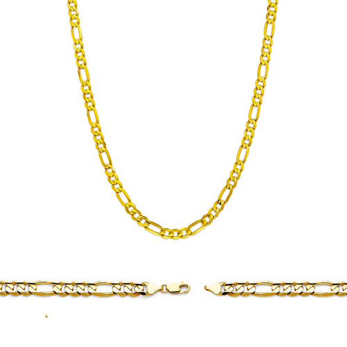14k Gold 3.1mm Figaro Chain Anklet 11 Inches
