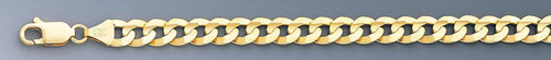 14k Gold 8mm Flat Curb Bracelet 7 Inches