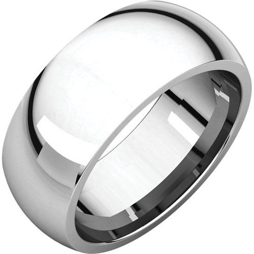 10k White Gold 8mm High Polished Comfort Fit Wedding Band