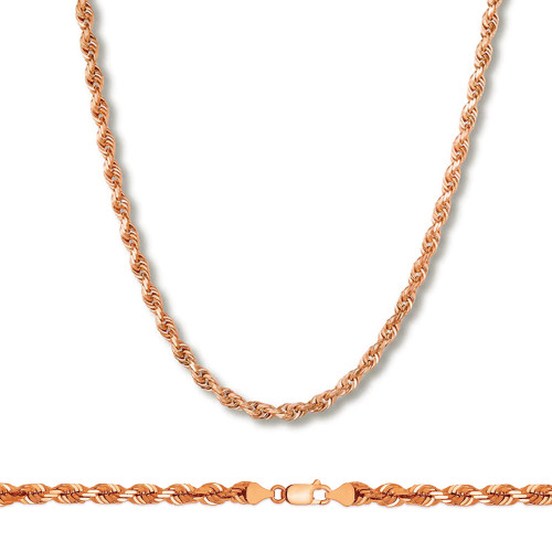14k Rose Gold 4mm Rope Chain 30  In